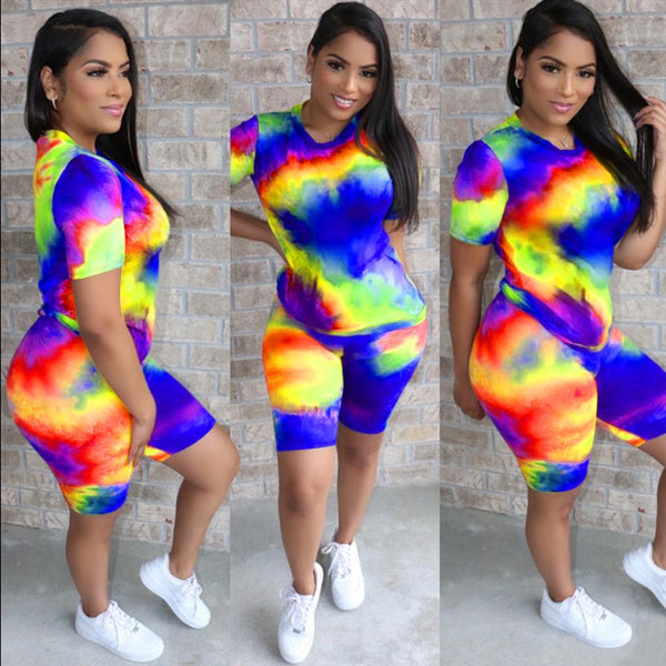 Tie and Dye Two Piece  Short Set